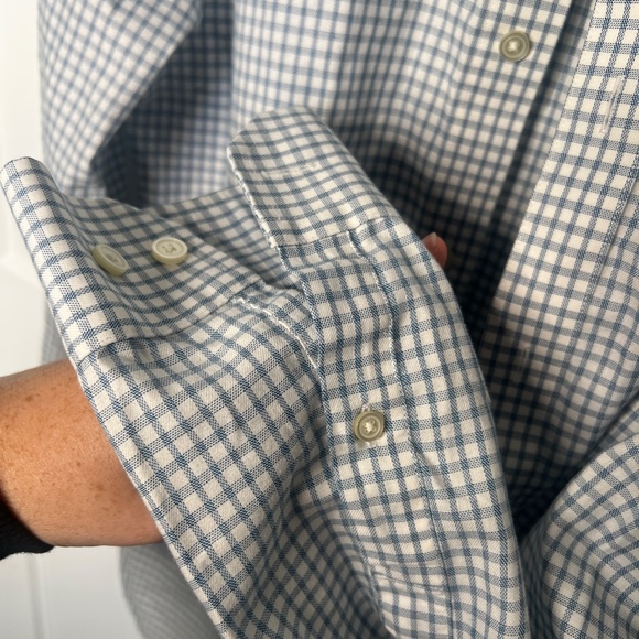 Banana Republic Factory Plaid Non Iron Slim Fit Shirt Men's Size Medium - Picture 4 of 5